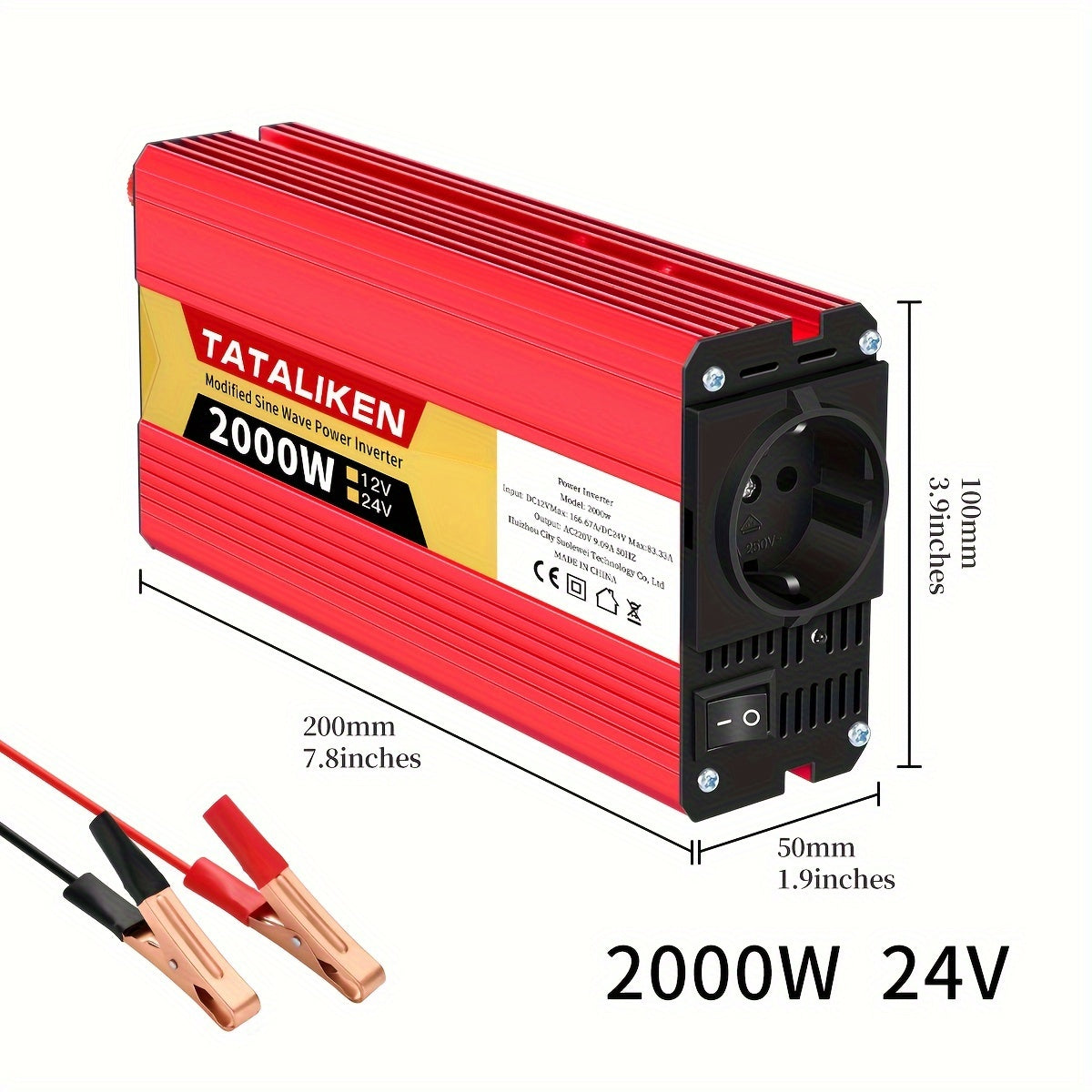 Inversor de coche de alta potencia de 12V a 220V 2500W 600W para cargar teléfonos y tablets