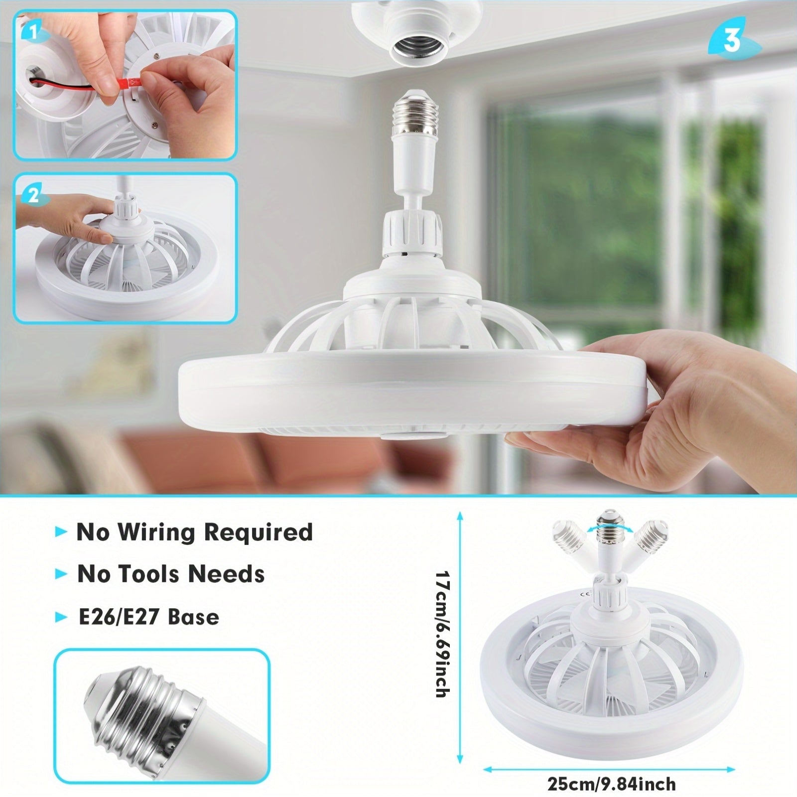 Цветовая меняющаяся светодиодная потолочная вентилятора с затемнением и пультом дистанционного управления