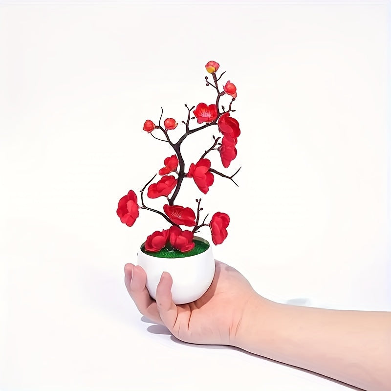Artificial Plum Potted Plant for Weddings and Decorations