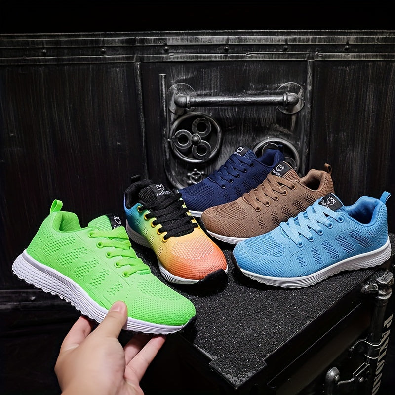 Women's Breathable Lightweight Walking Shoes with Embroidery, White Multi-Color