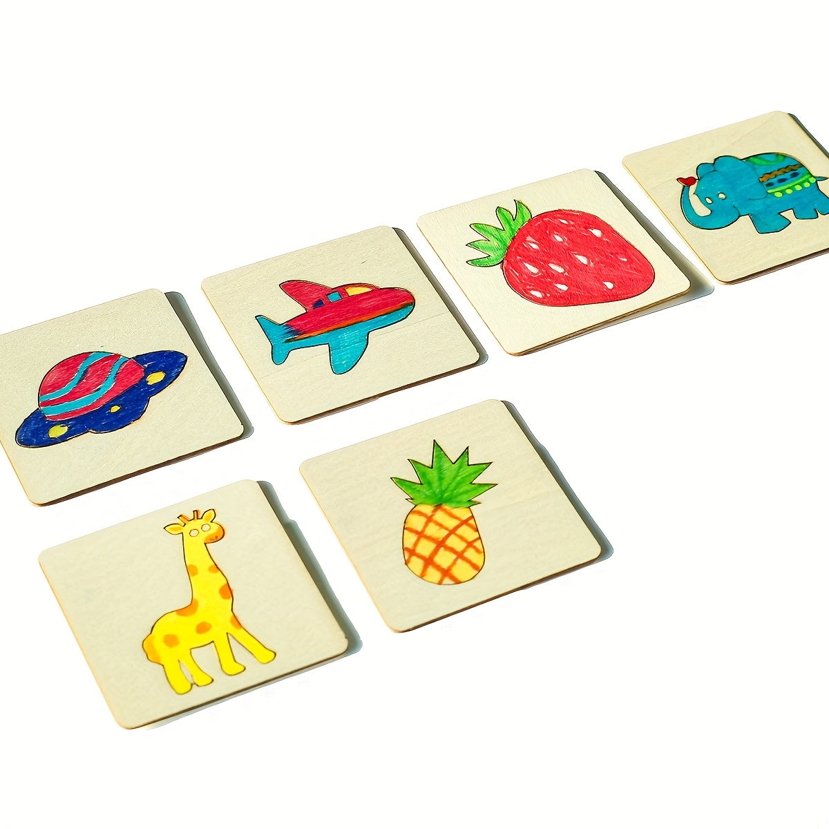 Set of 20 Wooden Painting Templates for Children and Teens Educational Doodling Art Crafts