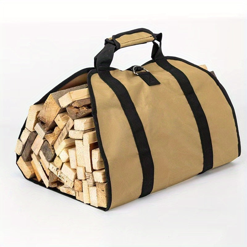 Heavy Duty Canvas Firewood Storage Bag Large Capacity Log Carrier Indoor Outdoor