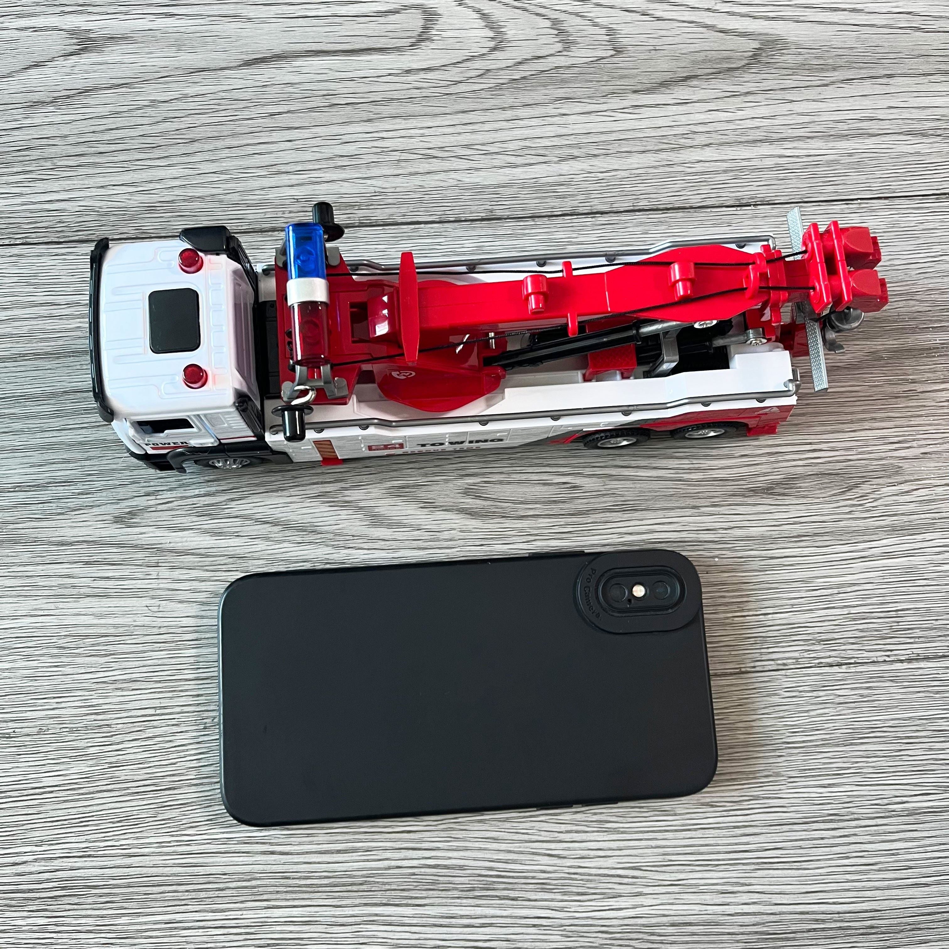 Plastic Rescue Vehicle Toy for Boys Ages 6-12 with Retractable Boom and Sound Effects