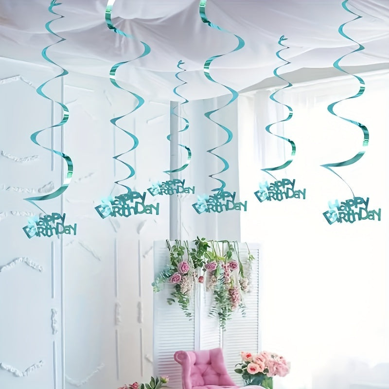 6pcs Gold Spiral Hanging Decorations for Parties and Celebrations