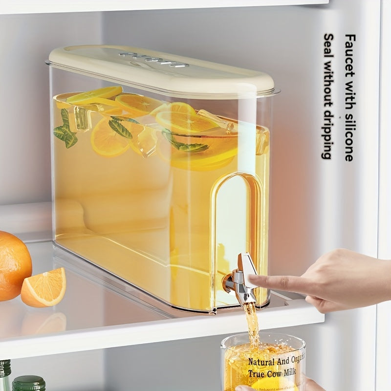 Plastic Beverage Dispenser with Spigot, Large Capacity Cold Drink Pitcher, Fruit Infuser Water Jug