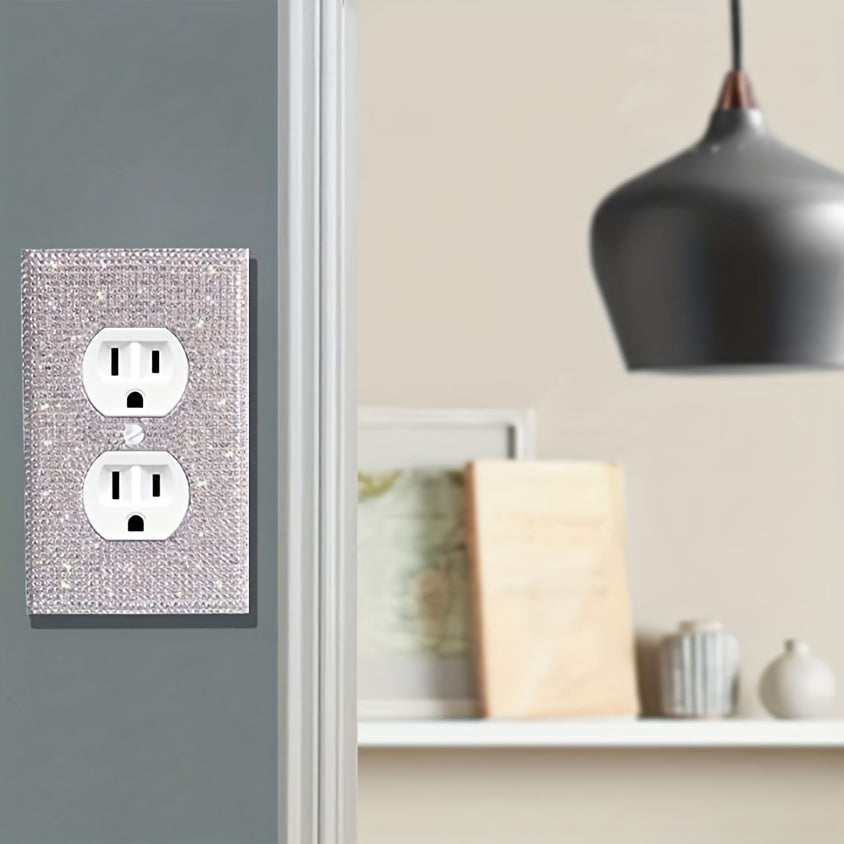 Cubierta de placa de interruptor de cristales de rhinestone para decoración del hogar, toma doble