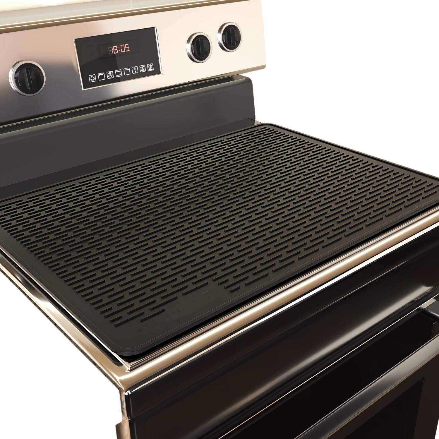 Qora Silikon Gaz pechka usti qoplamasi mato 71cm x 51cm issiqlikka chidamli shisha pechka himoyachisi