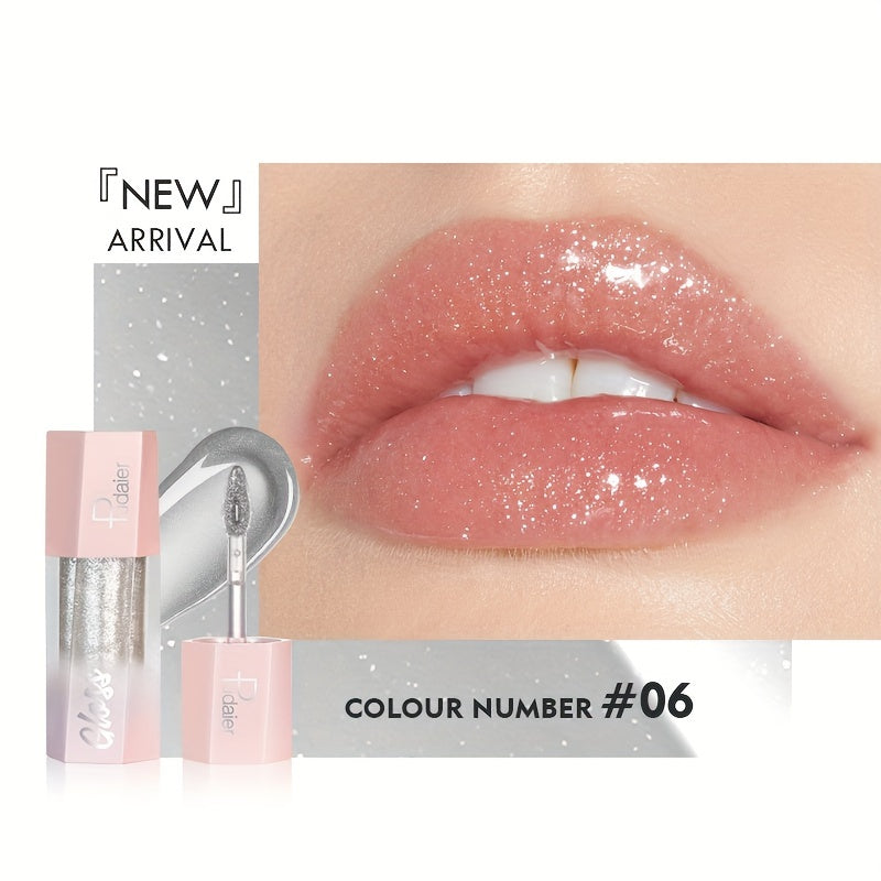 Brillo de labios con purpurina para mujer, 8 colores, lápiz labial de larga duración, a prueba de agua