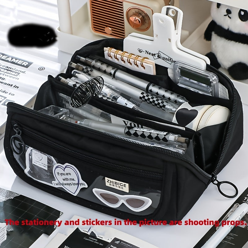 Large Capacity Stationery Bag for Students Washable Pencil Case for High School and College