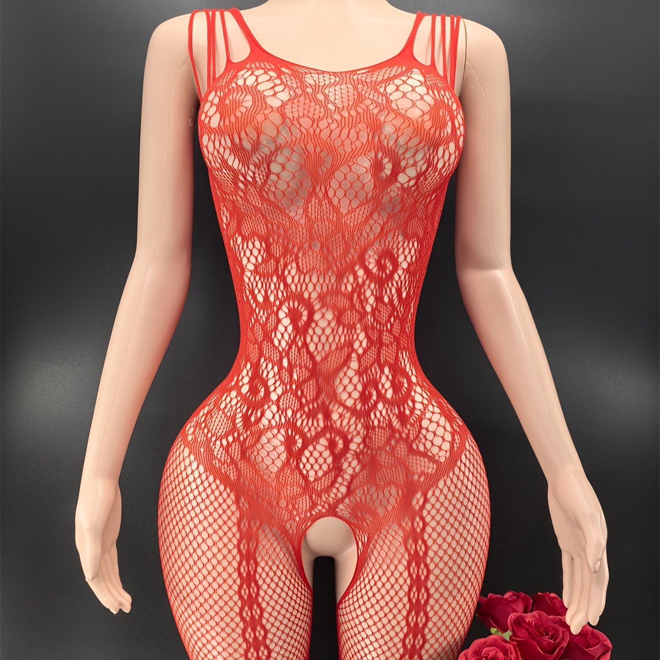 Medias de malla de talla grande para mujer con jacquard hueco y cuerpo de malla floral