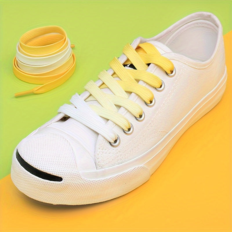 Vibrant Gradient Color Shoelaces Polyester Multicolor for Sneakers Casual Shoes