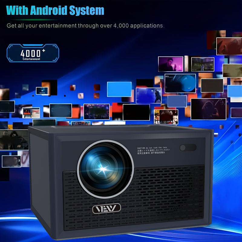 Full HD Projector with WiFi6, 7.62m Display, Android, Smart Home Theater