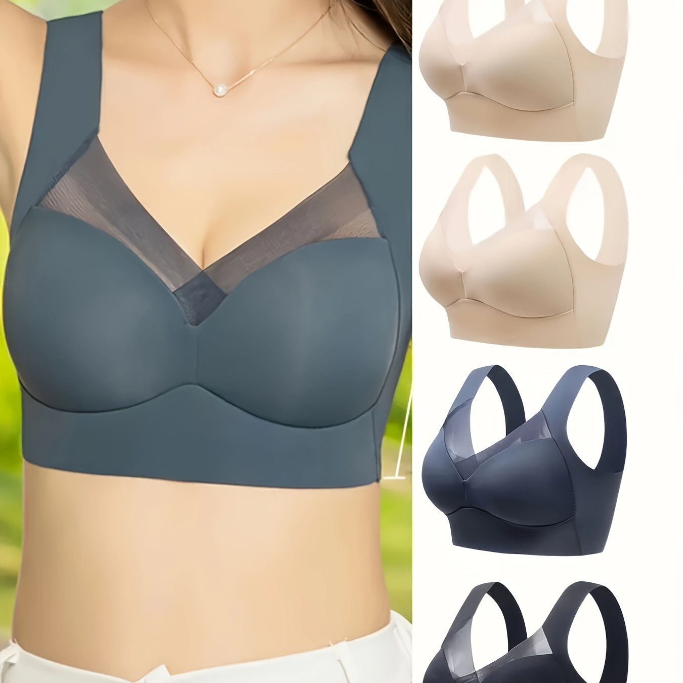 Women’s Plus Size Seamless Sports Bras with Breathable Mesh for Yoga and Casual Wear