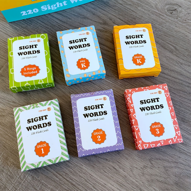 Educational Flashcards for Kids 220 High-Frequency English Sight Words Reading Material