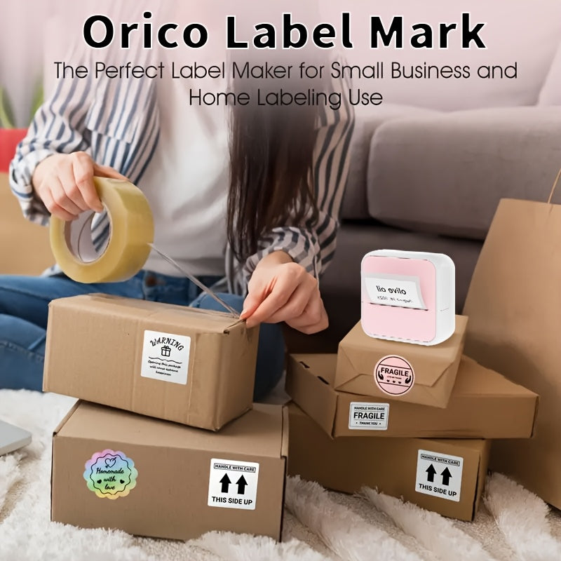 Portable Thermal Label Printer Wireless Battery-Powered for Android iOS Monochrome