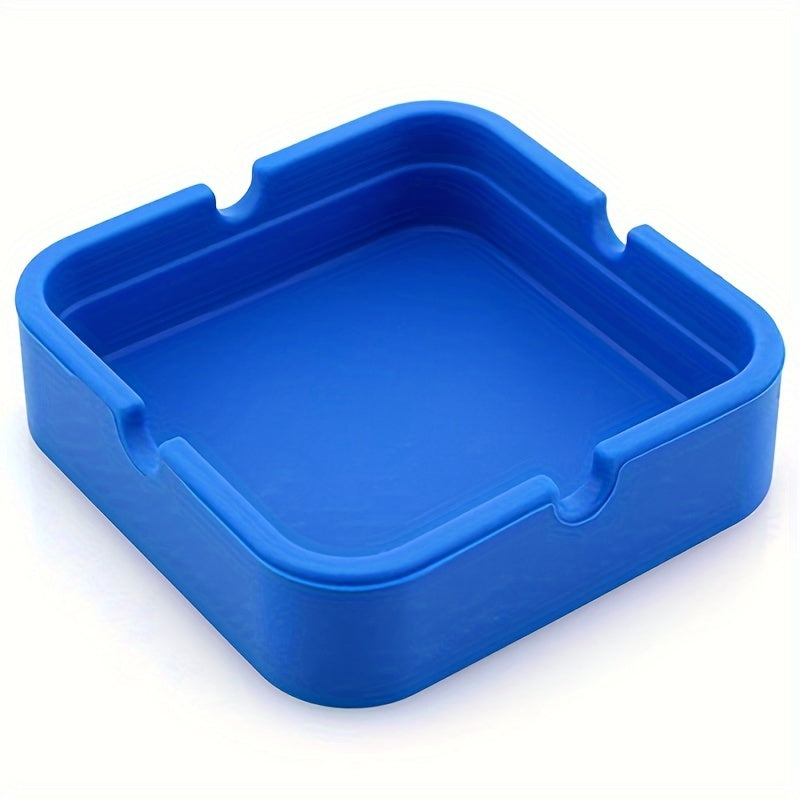 Unisex Silicone Square Ashtray Solid Color Anti-Drop Ash Storage Box