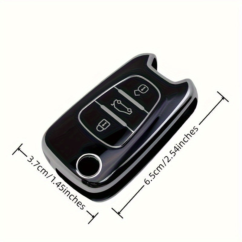 Car Key Shell Cover with Keychain TPU Remote Protector for Honda Kia Models