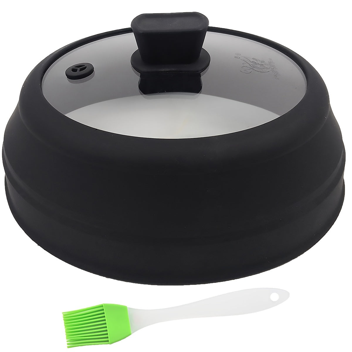 Oziq-ovqat uchun shisha mikroto'lqinli qopqoq BPA dan xoli, 22.86 sm egiluvchan mikroto'lqinli plastinka qopqog'i silikondan tayyorlangan to'kilishdan saqlovchi mikroto'lqinli oziq-ovqat qopqog'i - 1 dona