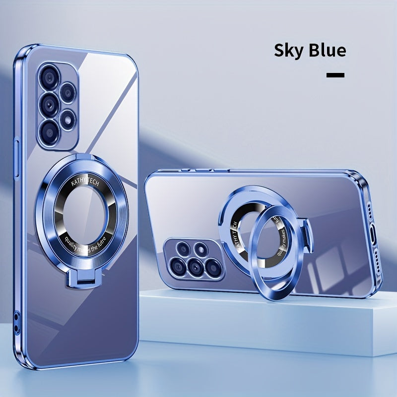 Electroplated Galaxy Phone Case with CD Holder Fall Protection Camera Guard for Samsung Galaxy Series