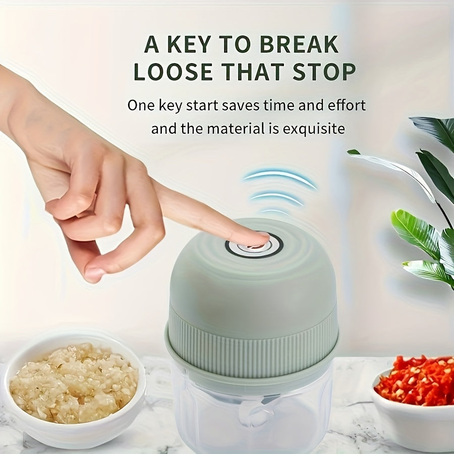 Electric Mini Garlic Chopper 250ml USB Meat Grinder Vegetable Crusher Sturdy