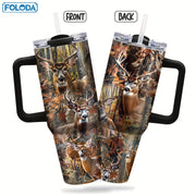 40oz Izolyatsiyalangan zanglamaydigan po'latdan yasalgan tumbler, Erkaklar uchun ov mavzusida tashqi sovg'a