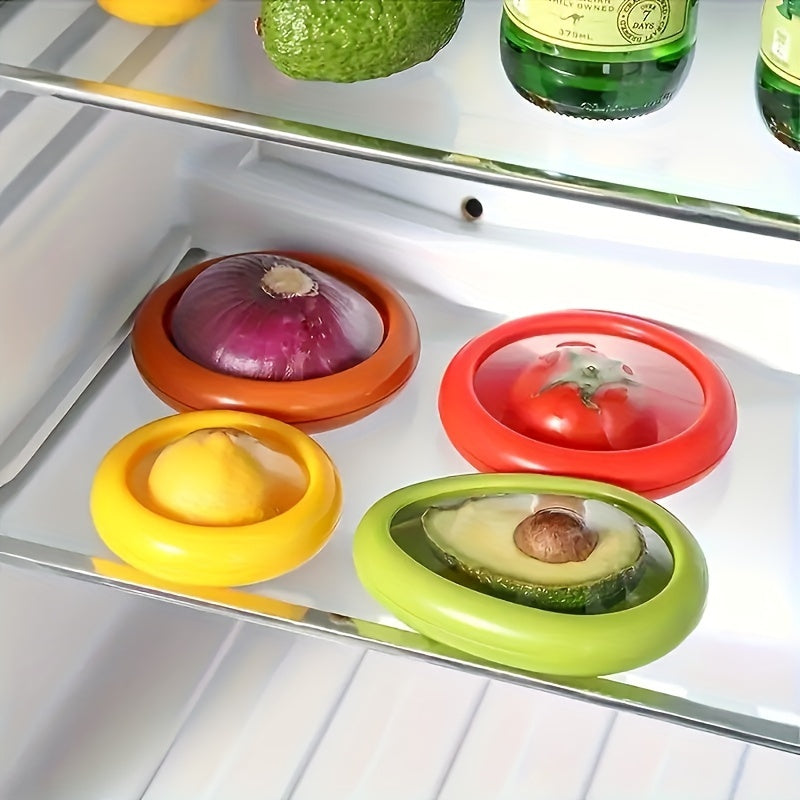 Juego de 4 cajas de silicona para frutas y verduras para el frigorífico reutilizables
