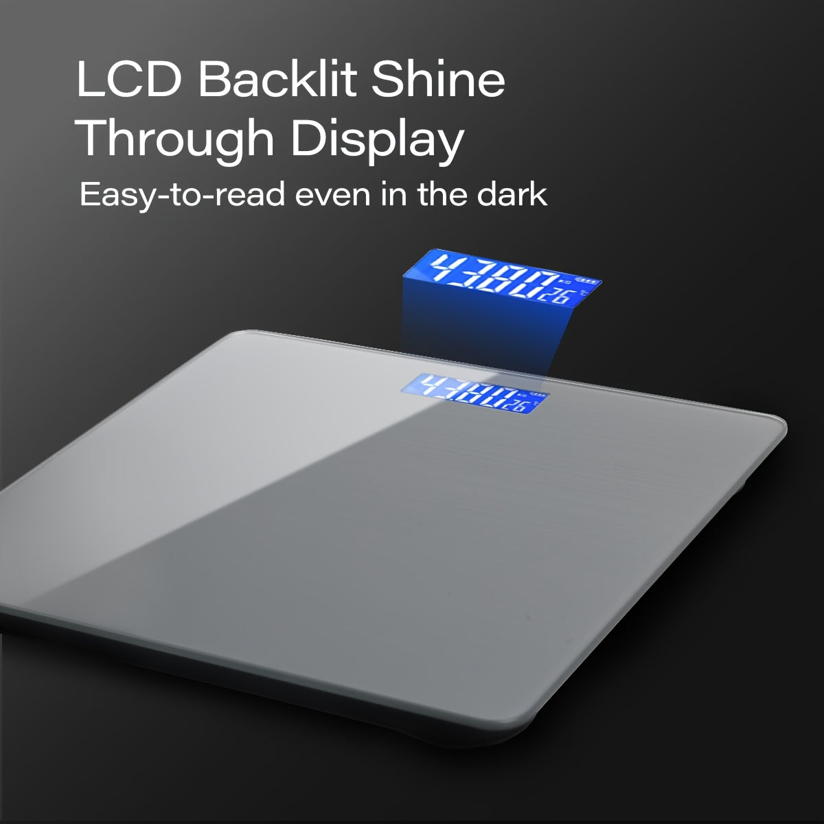 HOTU 1 dona Aqlli Uy O'lchagichi LCD displey, harorat ko'rsatkichi va maksimal yuklama 0.1 lbs (400 lbs/180 kg) ga aniqlik bilan. Batareya kiritilmagan.