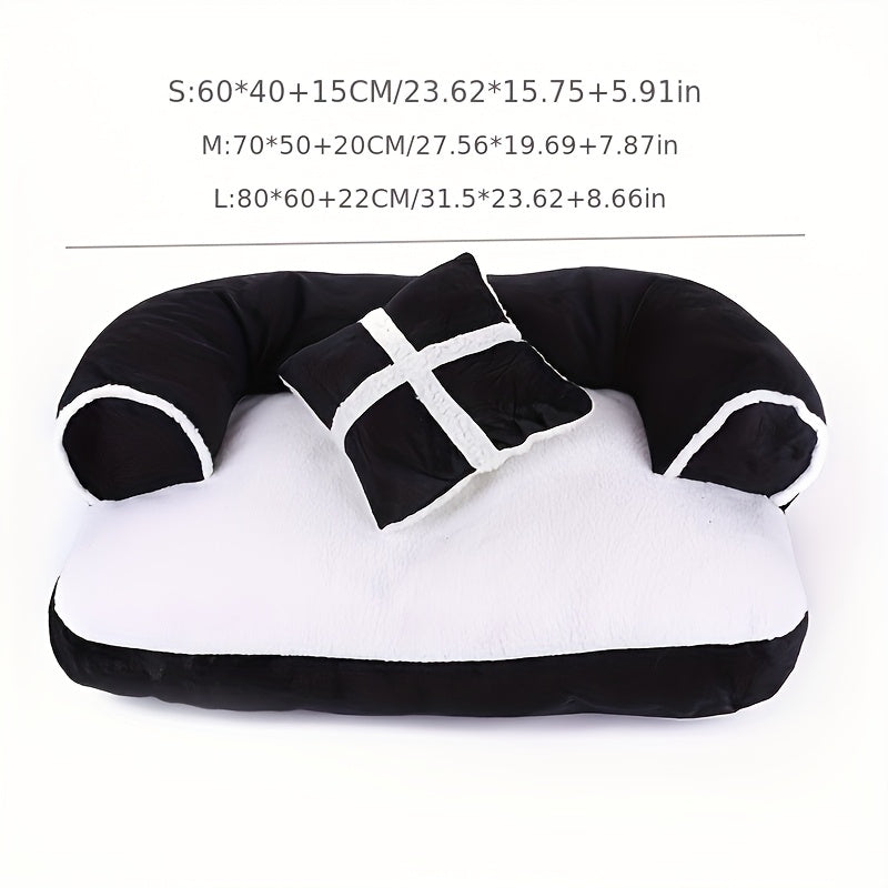 Winter Warm Pet Sofa Bed with Removable Washable Cushion for Small to Large Dogs and Cats