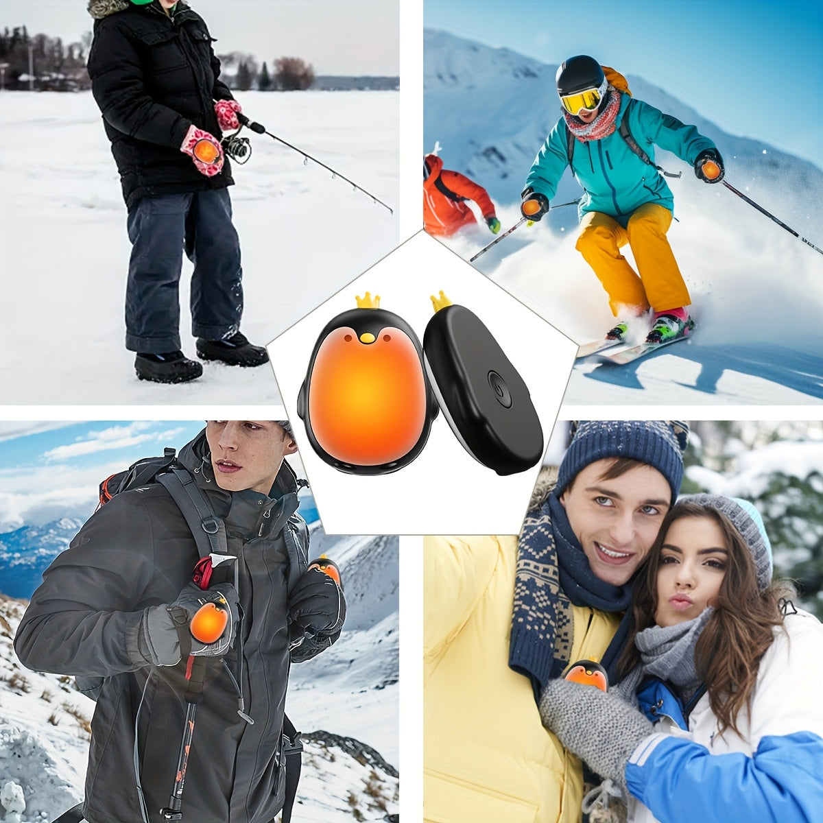 Mini Penguin USB Hand Warmer with 3 Adjustable Temperatures Portable and Cute