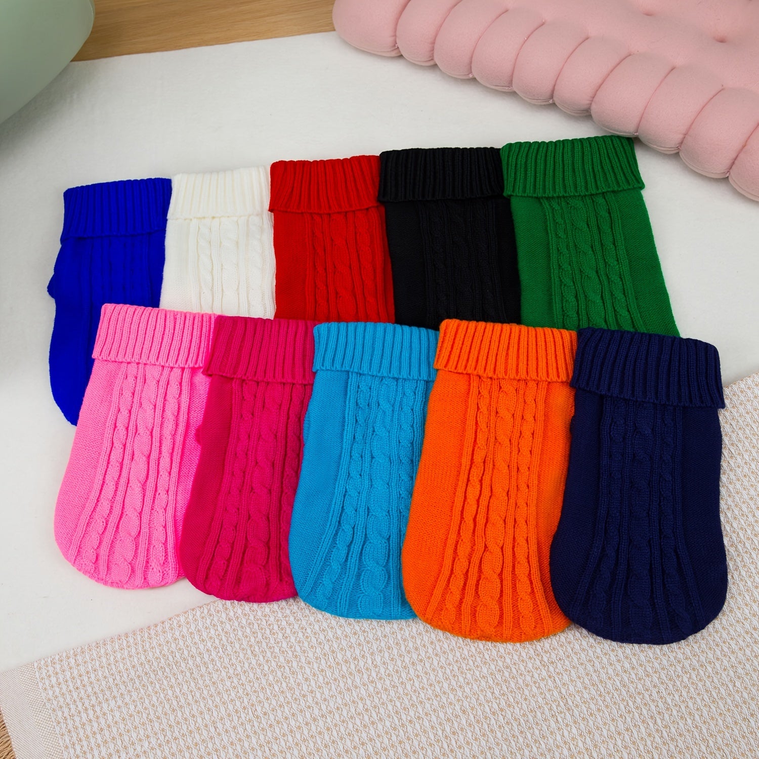 Small Dog Sweater Turtleneck Pullover for Winter Autumn Knit Polyester Toy Breed