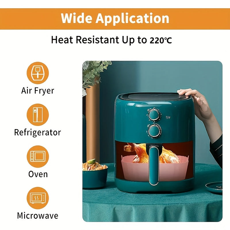 Two-Piece Reusable Silicone Air Fryer Liners Non-Stick Baking Mats for Healthy Cooking