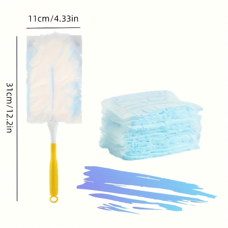 10 ta bir martalik almashtirish matolari va uy, mebel, avtomobillar, klaviaturalar va boshqalarni tozalash uchun qo'l bilan ishlatiladigan cho'tkasi bilan statik chang olib tashlash to'plami.