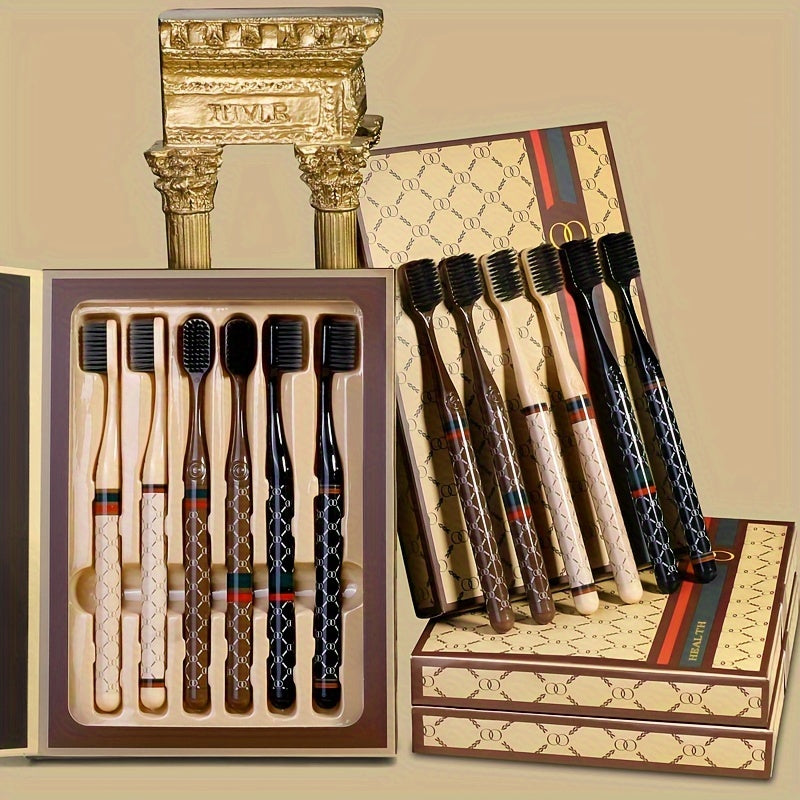 6-Pack Soft Bristle Toothbrush Set for Adults Travel and Home Oral Care