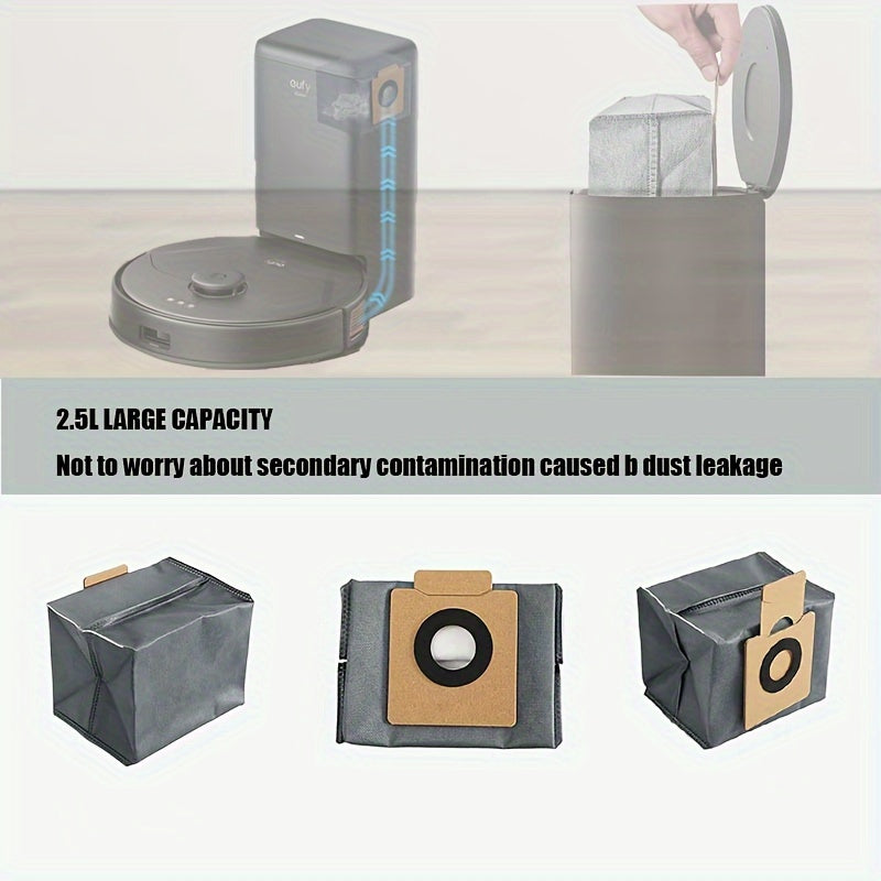 10 Pack Dust Collection Bags for Robot Vacuums Large Capacity Activated Carbon Fabric