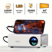 Portable LED Projector for Home Theater and Presentations with USB SD Support