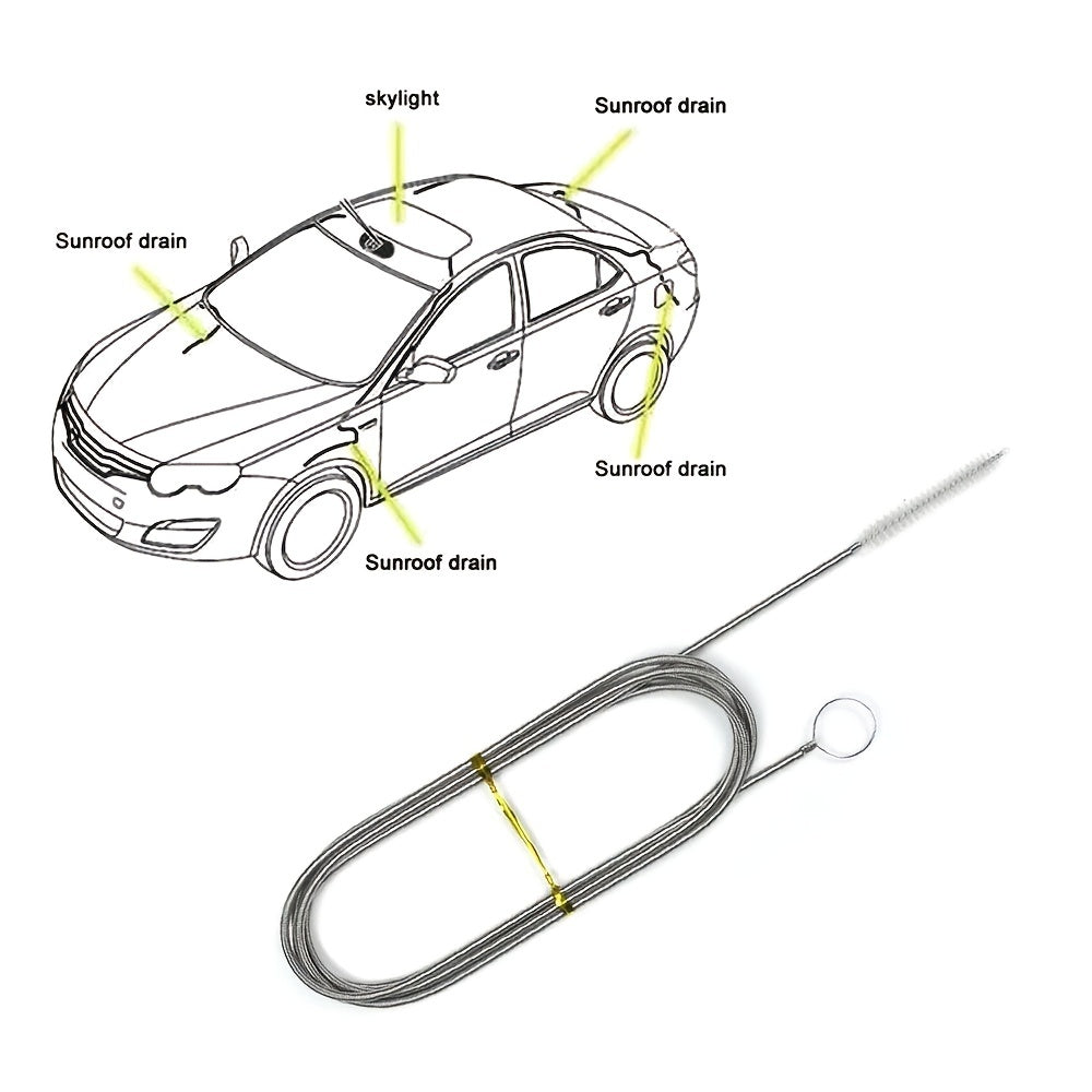 Cepillo desatascador de drenaje para coche de acero inoxidable 150cm herramienta flexible de fregado