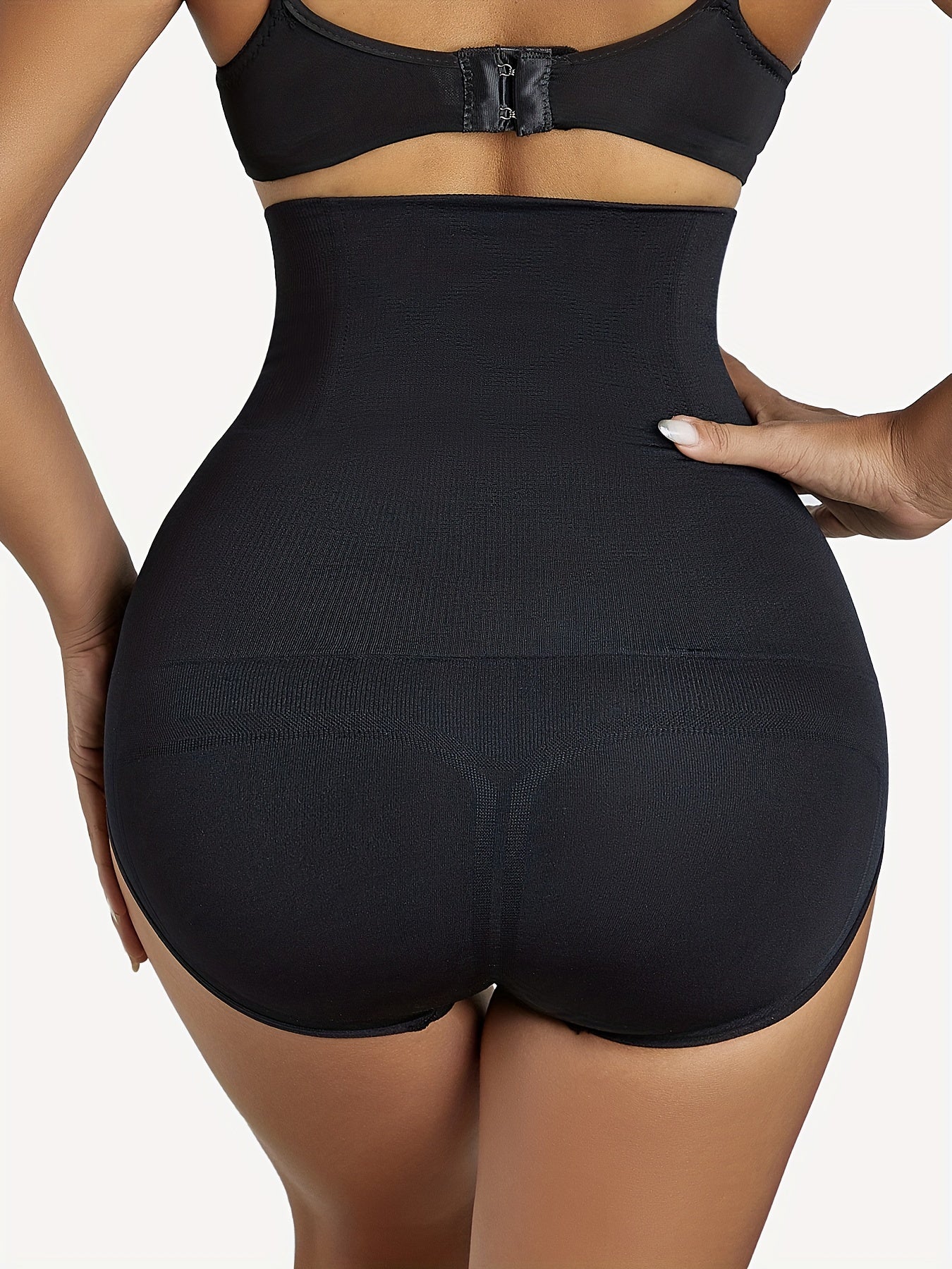 Women's High Waist Tummy Control Seamless Shapewear Panties Solid Color