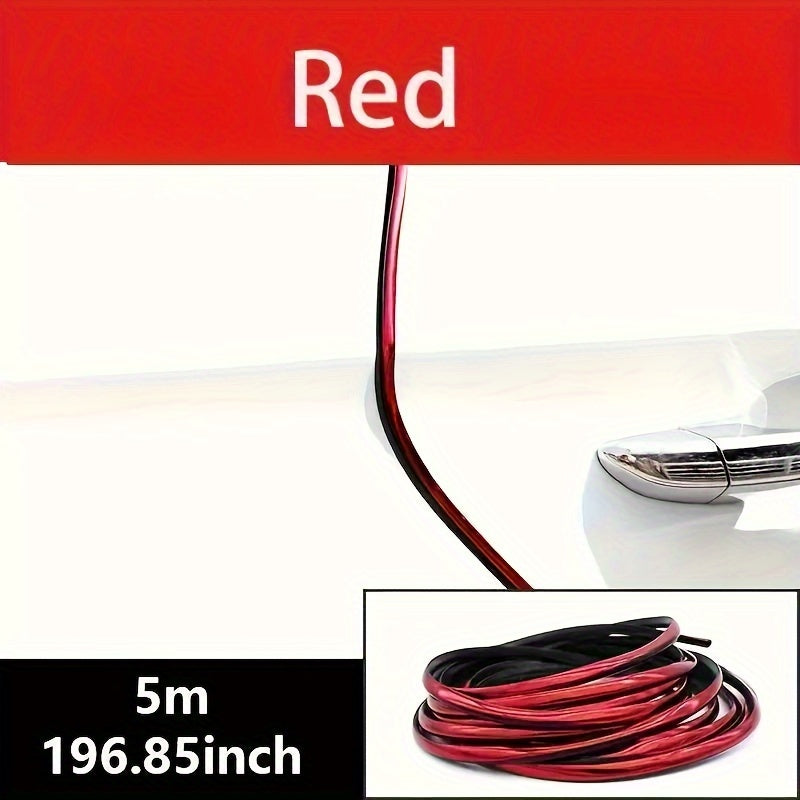 5m Car Door Chrome Decoration Strip with Rolled Design Scratch Protection Rear Bumper Guard