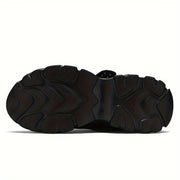 Men's Solid Color Breathable Running Sneakers with Thick Bottom for Training and Fitness