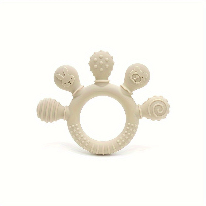 Silicone Teething Toy for Babies 0-3 Years Easy Grip Soft Chew Gift