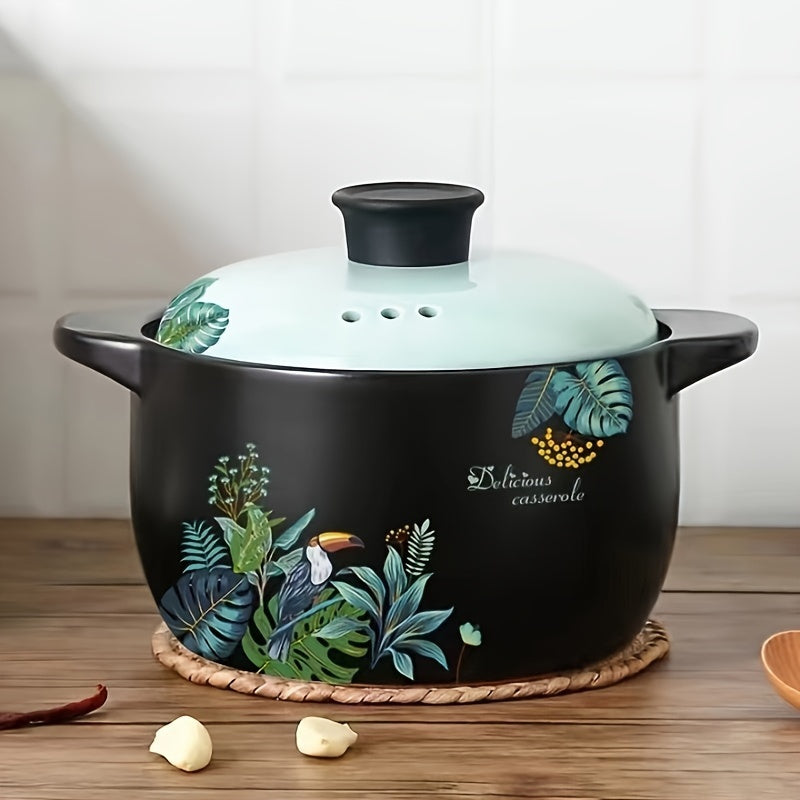 Olla de cerámica negra con tapa para hot pot Dolsot Bibimbap sopa