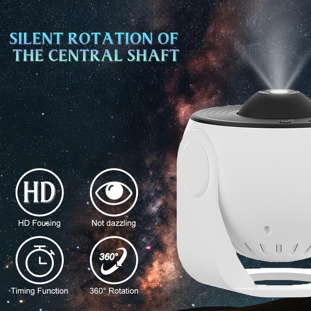 13-in-1 Galaxy Star Projector Night Light with 360° Rotation and Adjustable Lighting for Bedroom and Living Room