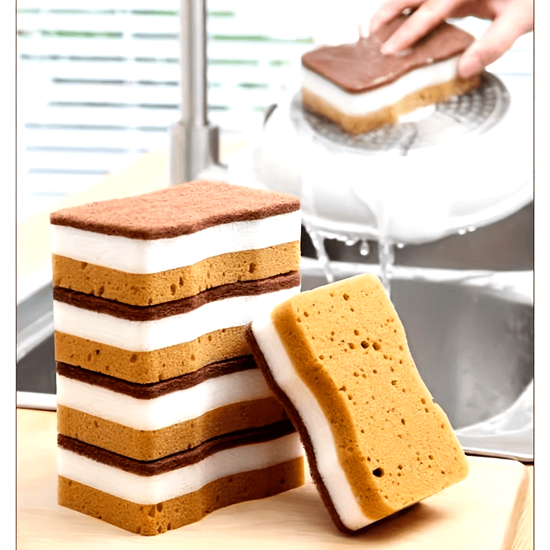 5, 10 yoki 20 ta jigarrang uch qatlamli ikki tomonlama ikki ta'sirli bel magic tozalash matolari, oshxona, hammom, vannada va pollarda kuchli dog'larni olib tashlash uchun. Maxsus idish yuvish gubkasi mato.