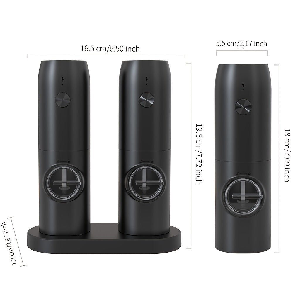 Rechargeable Electric Pepper Grinder Automatic USB Rechargeable Battery Black White Compact