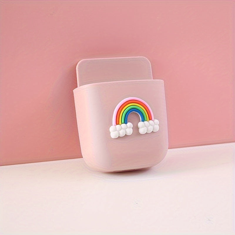 Organizador de pared para teléfonos móviles, mandos a distancia y cables, autoadhesivo, sin taladro, almacenamiento para escritorio en casa