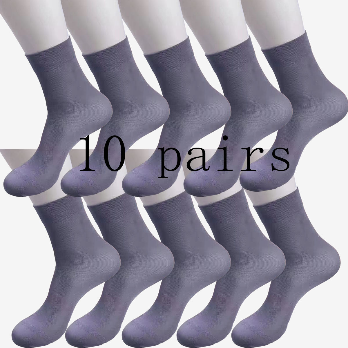 Men's Ultra-Thin Sweat-Wicking Mid-Calf Socks 10 Pairs Breathable Polyester Spandex