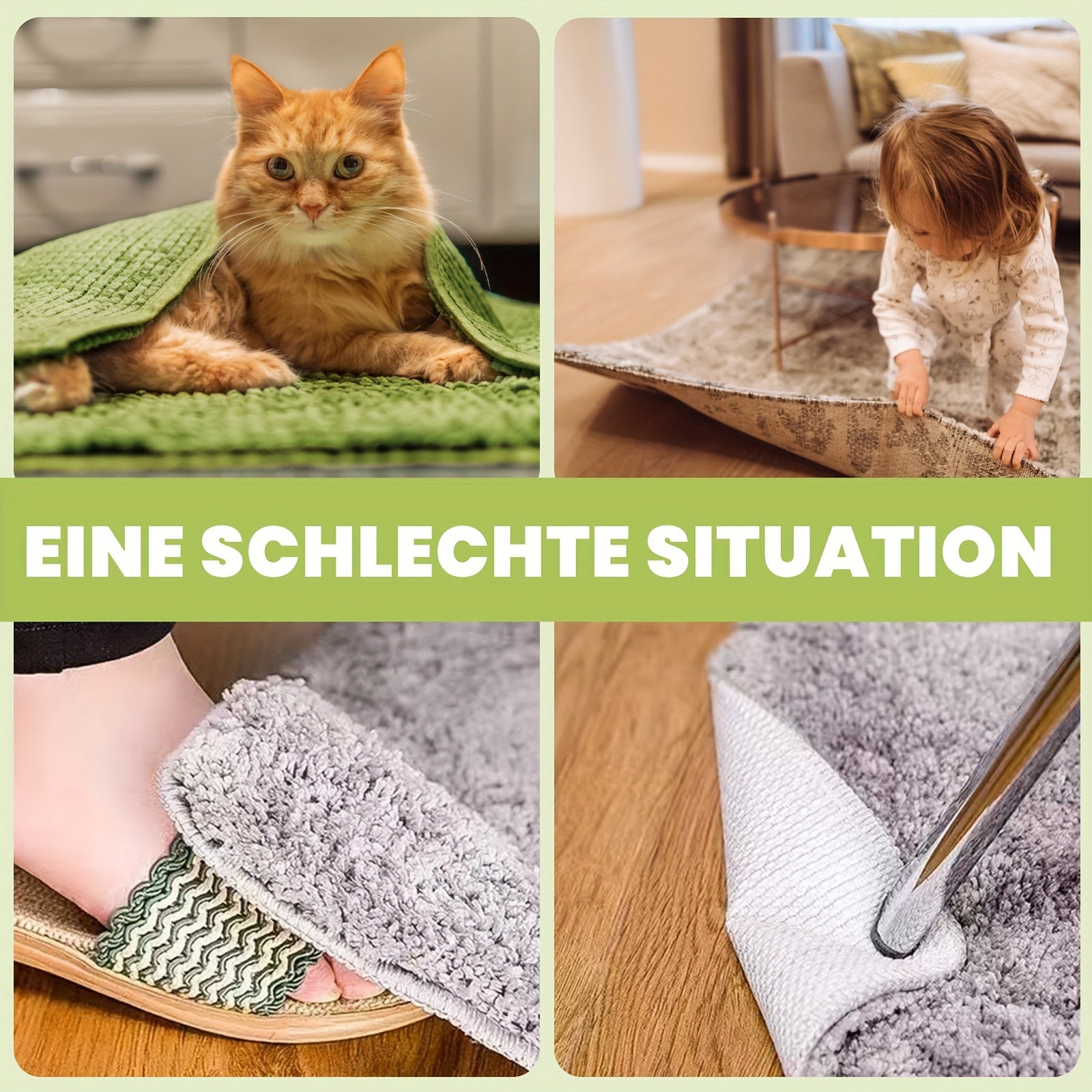 Durable Reusable Anti-Slip Carpet Stickers for Holiday Decor, Machine Washable