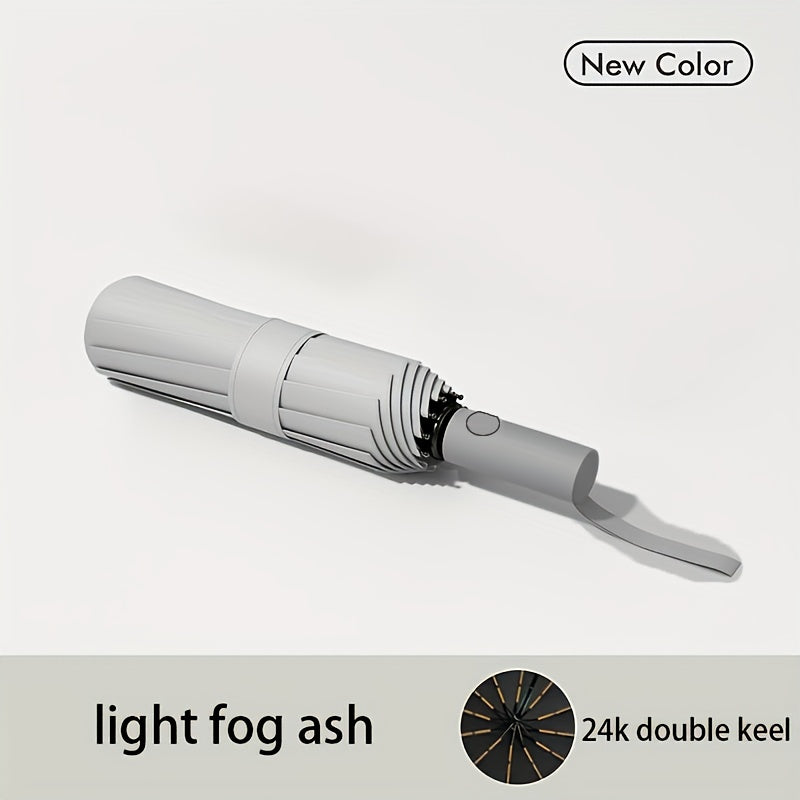 Unisex Automatic Umbrella with 24 Reinforced Ribs Foldable Portable for Rain and Sun