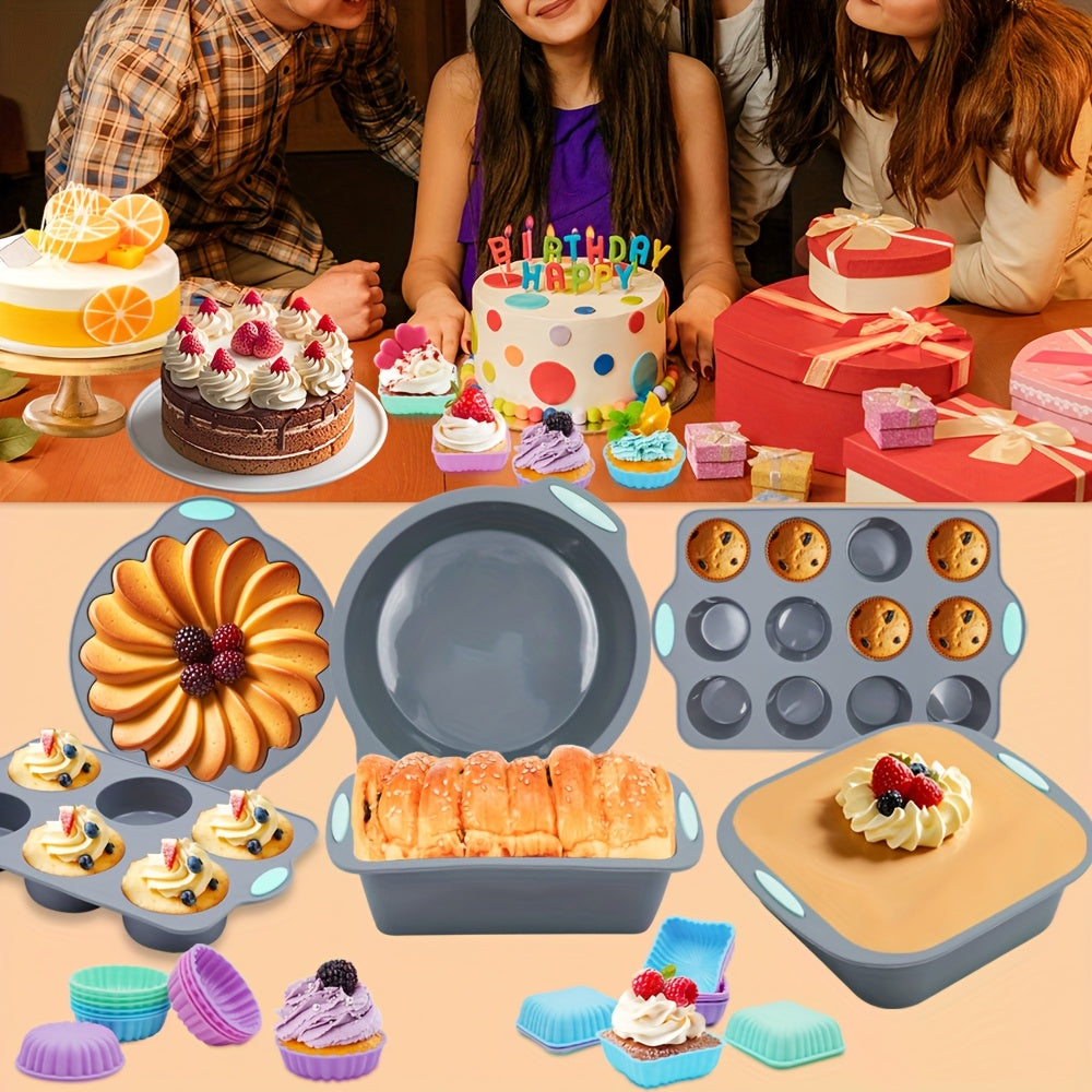 30/4pcs Small Baking Pan Set Non-Stick Cake Mould Baking Cups for Kitchen Baking