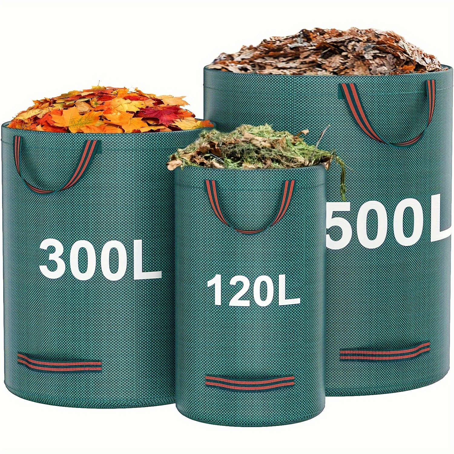 Heavy Duty Garden Waste Bag 120L 300L 500L Water Resistant PP Handles Yard Leaf Grass Collection